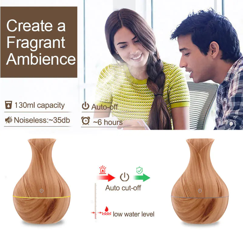 Wood Grain Humidifier Aromatherapy Air Freshener