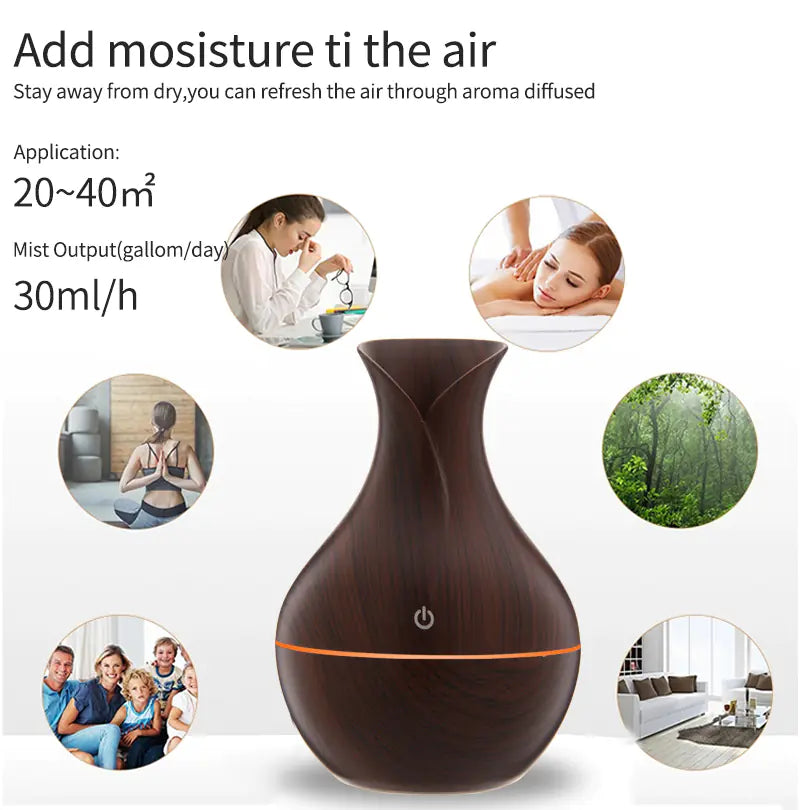 Wood Grain Humidifier Aromatherapy Air Freshener