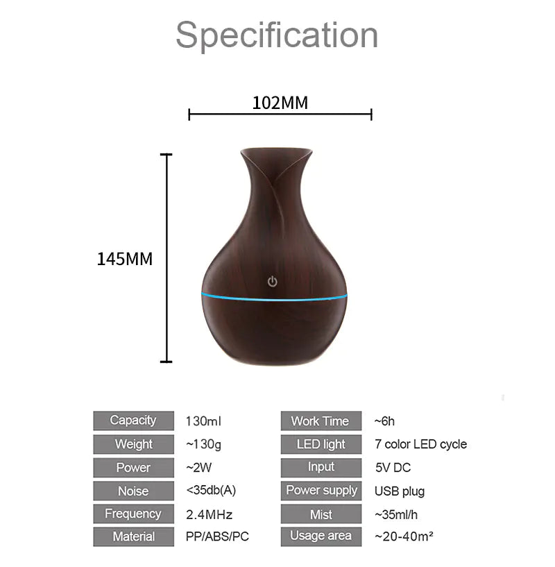 Wood Grain Humidifier Aromatherapy Air Freshener